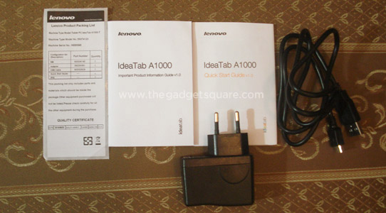 Lenovo IdeaTab A1000 Box Content
