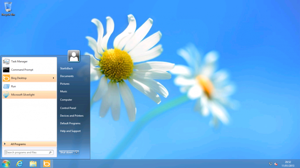 add windows 8 button in windows 8