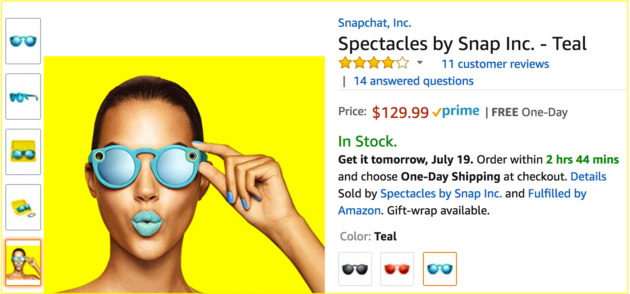 Snapchat discount glasses amazon