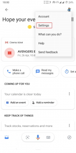 Google Assistant Settings