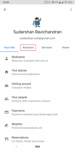 Google Assistant Settings