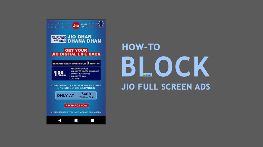 Block Jio from Showing Ads